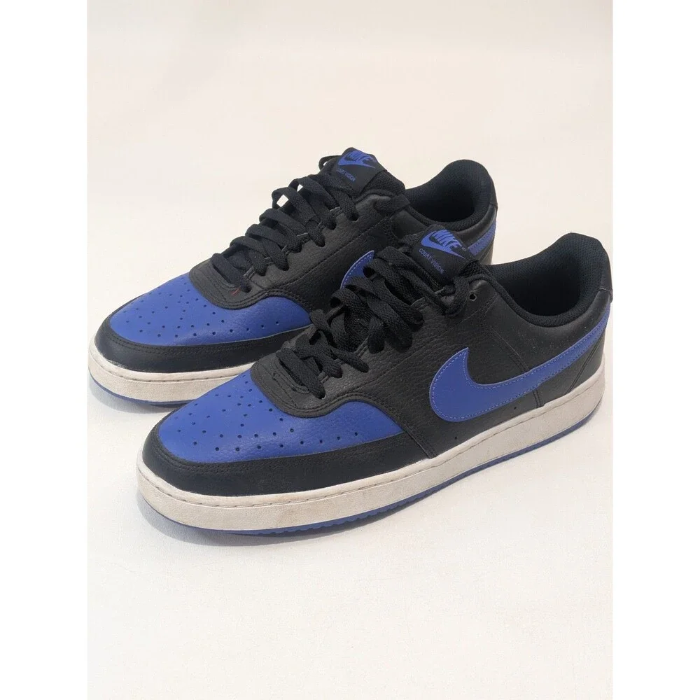 Nike Court Vision Low Black Royal Blue Sneakers Men's Size 10 Casual Shoes‎